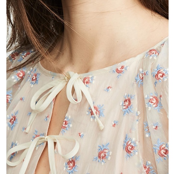 Capulet x Anthropologie Sheer Rosewood Embroidered Prairie Dress Cottagecore - Picture 7 of 14